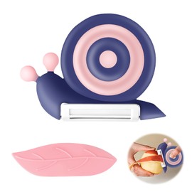 Children's Peeler, Snail Asparagus Peeler, Universal Peeler, Vegetable Peeler with Non-Slip Handle, Ceramic Potato Peeler, Portable Peeler Snail for Ages 3 and Up (Purple)