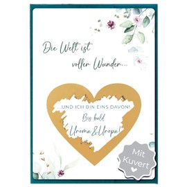 Joli Coon Scratch Card with Envelope ‘Ihr werdet Uroma und Uropa’, ‘Ihr werdet Urgroßeltern’, Pregnancy Announcement, Great-Grandmother, Great-Grandfather