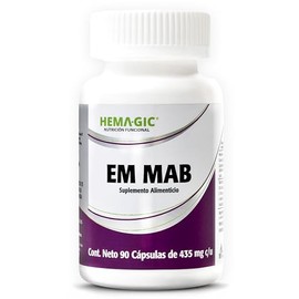 EM MAB Mezcla Sinérgica De Nutrientes - Suplemento Alimenticio Bitartrato De Colina, DL-Fenilalanina, L-Tirosina, L-Metionina, Fosfatidilserina - 90 Cápsulas Vcaps - Sin Gluten Y Sin OGM