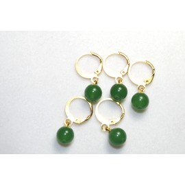 Gentleman Pirate Style Single Hoop Earring 8MM Round Green jadeite Jade Hoop Earring/Unisex