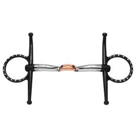 Cavalon Full Cheek Lozenge Silver Dotted Snaffle (5.5")