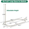 PrettyHome Shower Curtain Rod Hoop Square Shape Bathroom Heavy Duty
