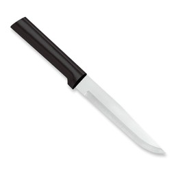 Rada Cutlery Stubby - Cuchillo para carnicero - Hoja de acero inoxidable con mango de resina de acero inoxidable negro fabricado en Estados Unidos
