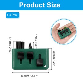 PATIKIL Golfschlägerbürste, 4 Stück, Taschen-Golfschläger-Rillenreiniger, 3-in-1, einziehbarer Spitzer, Nylon und Drahtborsten, Grün