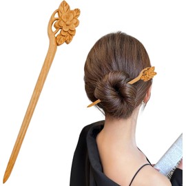 1 PACK Ancient Hair Sticks, Chinese Sticks Flower Retro Stick Pin, Hair Chopsticks for Women Long Hair Accessories (Yellow, One Size)