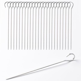 24 pack Flat Stainless Skewers, HONSHEN 7 inch Mini Short Barbecue Needle Barbecue Skewers,Baking Rods,Corn on The Grill (7 INCH Flat BBQ 24P)
