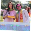 KONTONTY Plastic Tablecloth Set Iridescent Foil 4pcs Perfect for Wedding