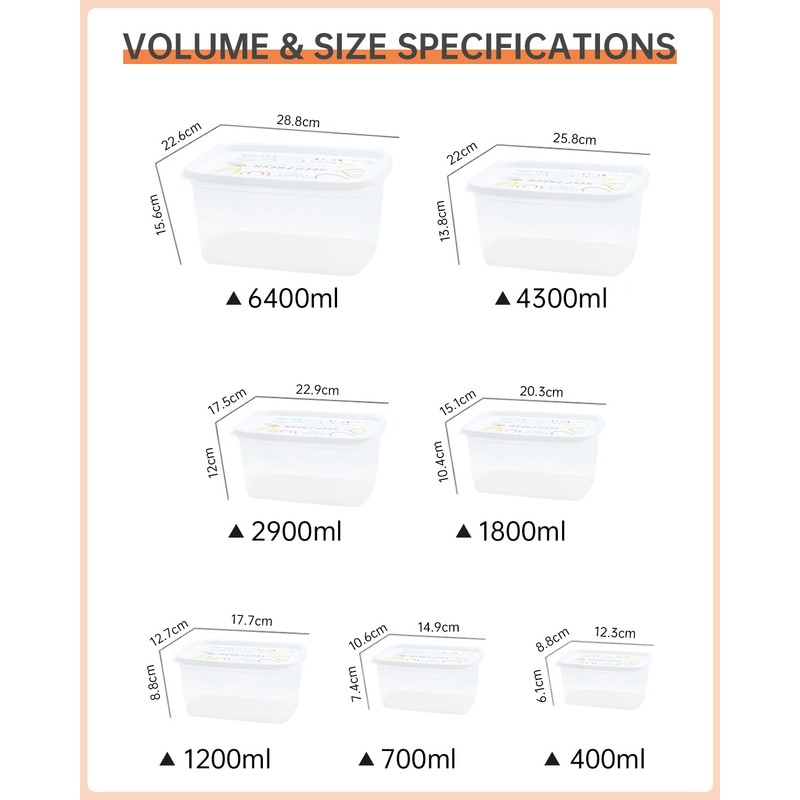 Teskyer Food Storage Containers with Lids (Not Airtight), Reusable Meal