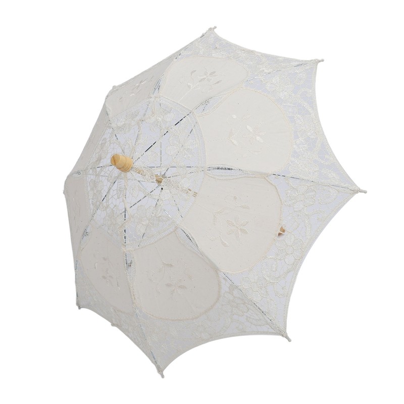 Lace Parasol Umbrella Wedding Bridal Lace Umbrella Decorative Embroidery Flower
