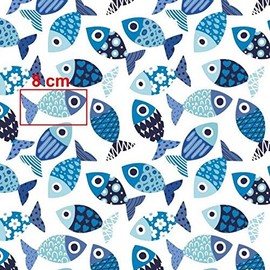 Pingianer Fish Whale 100% Cotton Cotton Fabric Children Sold by the Metre Craft Sewing Fabric
