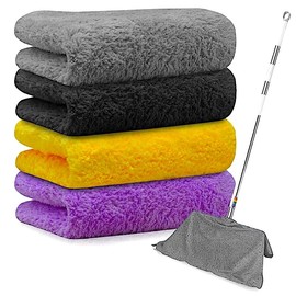 Towelogy® Microfibre Floor Cloths Heavy Duty | Extra Large, Super Absorbent Floor Cleaning Cloths | Mop Pads Replacement for Dry Cleaning, Wet Cleaning and Flap Mop Use | 60x40cm (4, Assorted)