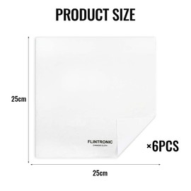 flintronic 6 PCS Lint Free Cloths for Oiling Wood, Reusable, Cleaning Cloths for Glass, Screen, Car and Dust Removal, 25x25cm