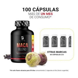 Complejo Maca Amarilla Negra Y Roja De 100 Cápsulas. B Life Sabor Sin sabor