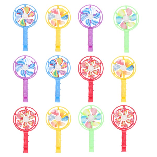 Toyvian 30pcs Whistle Handheld Windmill Toy Can Make Sound, Kids Pinwheels Whistles Toys Noisemakers Wind Spinners Colorful Windmill Toys Toddles Whistles Childrens Educational Gift Kids