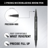 JIAYUTONG 2 Prong Tip Microblading Eyebrow Pen With Brush- 2-in-1