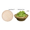 100% Handwoven Flat Wicker Round Fruit Basket Woven Food Storage