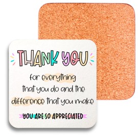 Inspirational Thank You Gift Coasters – Heat-Resistant Coaster with Uplifting Messages, Perfect Small Gift for Friends, Family & Colleagues | 3.5" x 3.5" (Amazing)