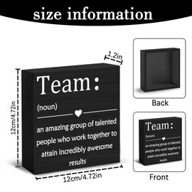 EoffIvan Office Desk Decor For Women Men Inspirational Wall Art Best Boss Gifts For Women Office Decorations For Coworker Gifts Wooden Box Sign Table Decoration Team Definition