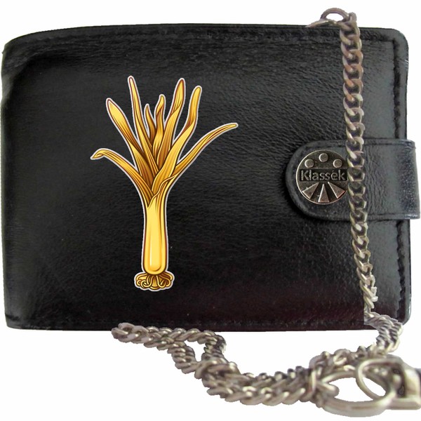 Klassek Welsh Guards Image Men Chain Wallet Real Leather Cap