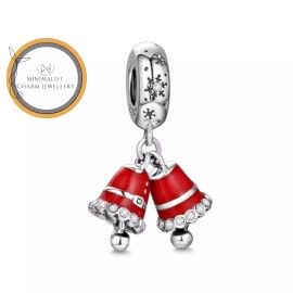 Minimalist Charm Jewelry Christmas Bells Charm For Bracelet, Christmas Charm, Christmas Gift