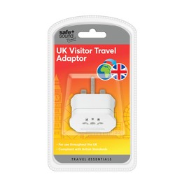 Safe and Sound UK SA6031 Visitor Electrical Adaptor, Single Socket Converts Plugs to a UK Plug Socket, White, 17 cm