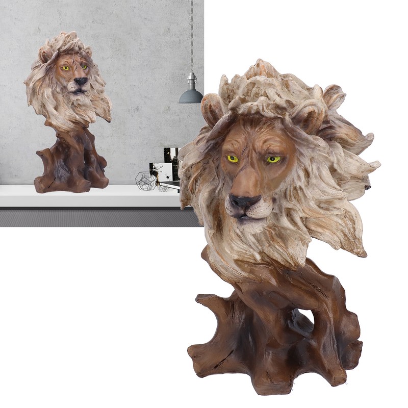 Resin Craftwork Craft Animal Sculptures Decorative Ornament Home Office DecorationLion