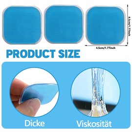 JUGUTA 15 Stück Ersatzsets Gel Pads,45 X 45 Mm Elektroden Pads Für Bauchtrainer,Anwendbar Auf Beurer-Em 59 Gel Pads Ersatzsets,Ersatz Gel Pad Kompatibel Mit Em 59 Heat Digital Tens
