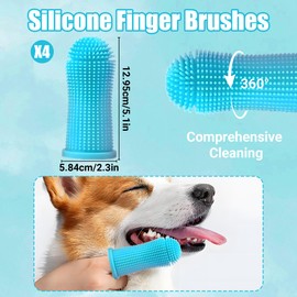 10-Piece Dental Care Kit for Dogs & Cats - Triple-Head Dog Toothbrush, Finger Toothbrush & Dual-Head Cat Toothbrush Set for Gentle Teeth Cleaning, Plaque Tartar Removal & Bad Breath Prevention
