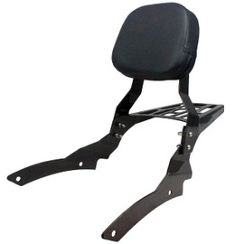 YHMOTO Motorcycle Sissy Bar Backrest with Luggage Rack For Yamaha VStar 650 400 DS650 Custom DS400 V star 1996-2017 (Style B-Black)