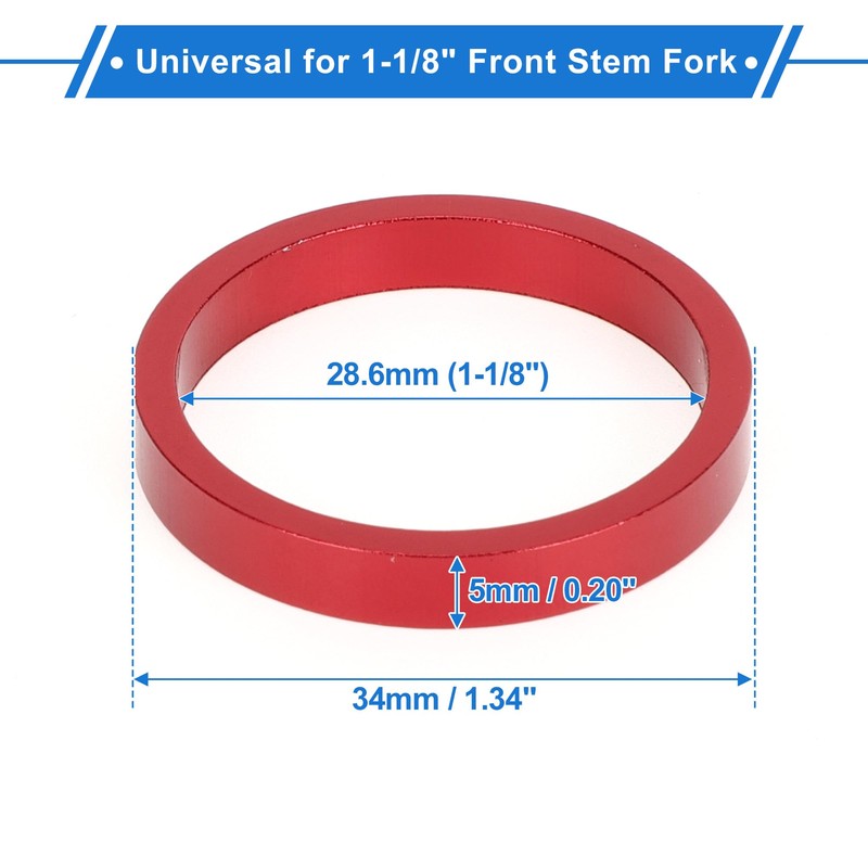 VekAuto Bicycle Headset Spacer, 5 mm MTB Bicycle Headset Stem