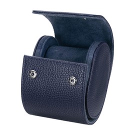 sourcing map Watch Roll Travel Case Single Slot Portable Leather Watch Cases for Men and Women, Watches Storage Organizer with Removable Pillows for Traveling, Home Storage, Textured Blue