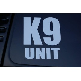 K9 Unit Police Dog Vinyl Sticker Decal K-9 Law Enforcement (V173) (9" X 8", White)
