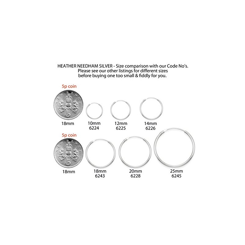 Heather Needham Silver Men's Sterling Silver SINGLE Hoop Earring 14