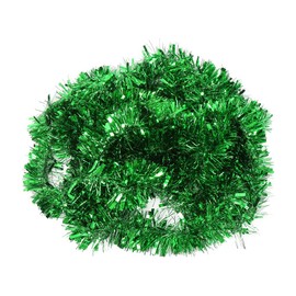 DECORA Green Tinsel Garland for Christmas Tree Decorations Wedding Birthday Party Supplies 33 FEET