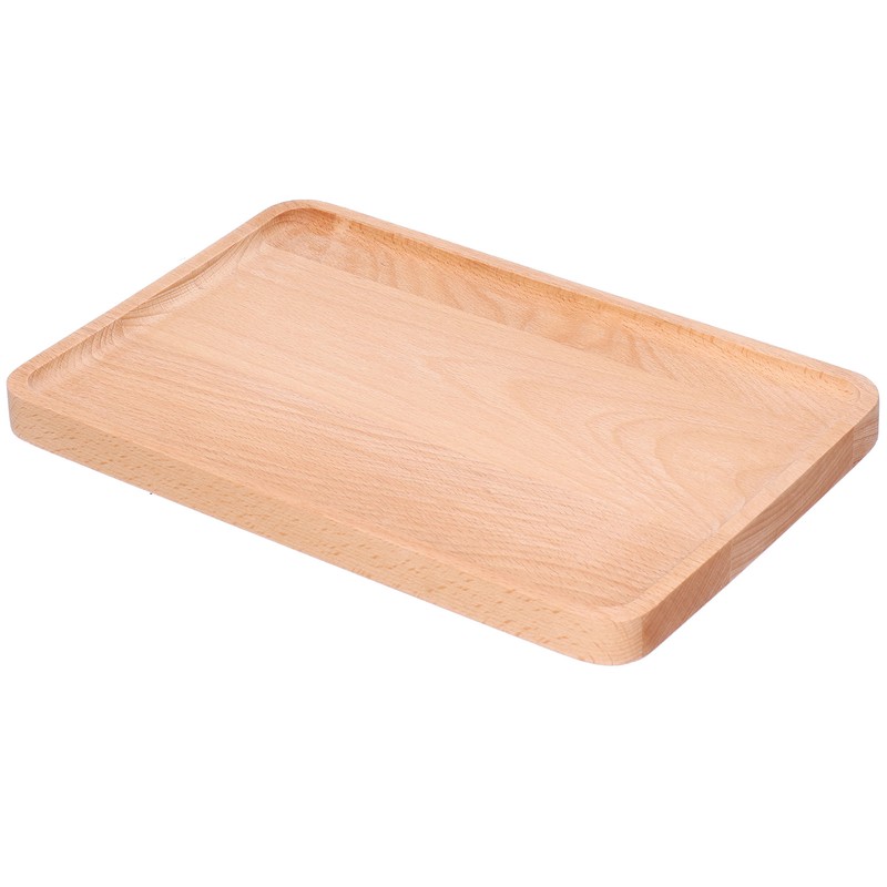 Fruit Dishes Beech Wooden Serving Tray Rectangular Decorative Dessert Plate
