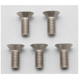 Yokomo ZC-F38TA M3 x 8mm FHS Screw, Pack of 5, Titanium Hexagonal Hole