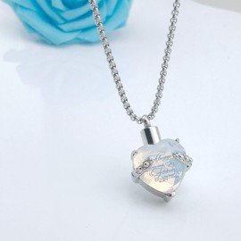 YOUFENG Birthstones Heart Cremation Pendant Urn Necklaces for Ashes Urns for Human Ashes Memorial Locket Keepsake Ashes Jewelry with Fill Kit