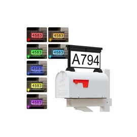 LumiZen Solar Mailbox Numbers, Double Sided RGB Color Changing Address Sign, Waterproof LED Illuminated House Numbers for Outside, Easy to spot for Visitors, Mailman, UberEats, Emergency Services