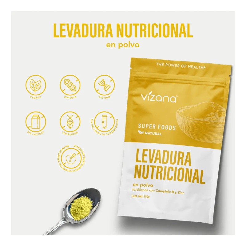 Levadura Nutricional En Polvo 200g Vizana Nutrition