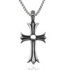 Silver KYASYA 316L Men's Necklace, Cross Pendant, Cross Necklace, Chain,