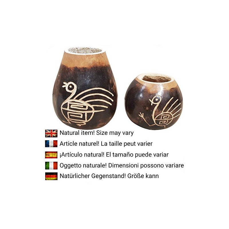 Carved Natural Gourd with Engraved Dancing Bird