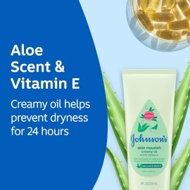 Johnson's Skin Nourish Creamy Oil, Aloe Scent & Vitamin E, Creamy Oil Helps