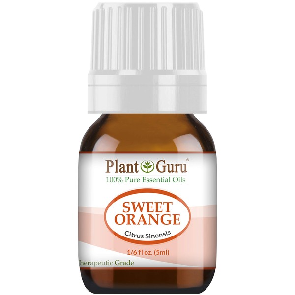 Sweet Orange Essential Oil 5 ml 100% Pure Undiluted Therapeutic Grade Citrus Sinensis, Cold Pressed from Fresh Orange Peel, Great for Aromatherapy Diffuser, Relaxation and Calming, Natural Cleaner.