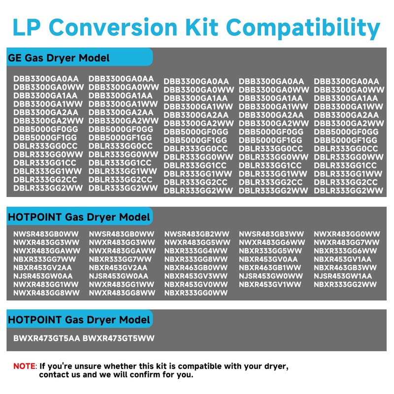 WE25X217 Liquid Propane Conversion Kit for GE Gas Dryers, 100%