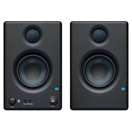 PreSonus Eris E3.5 BT Bluetooth Studio Monitor Pair Bundle with XLR Cables, TRS Cables, and Austin Bazaar Polishing Cloth