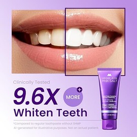 HIMALAYA PINKSALT Purple Toothpaste - Deep Stain Remover with Fluoride, Plaque Remover, Appropriate for Sensitive Teeth, Peroxide Free - Vanilla Mint,