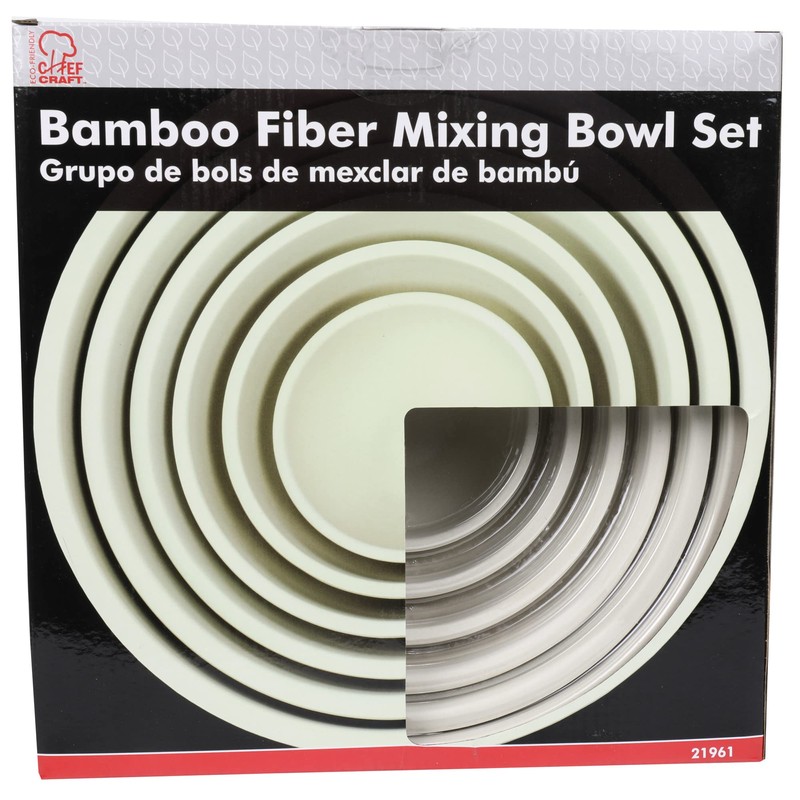 Chef Craft Eco Bamboo Fiber Mixing Bowl Set, 6 Piece