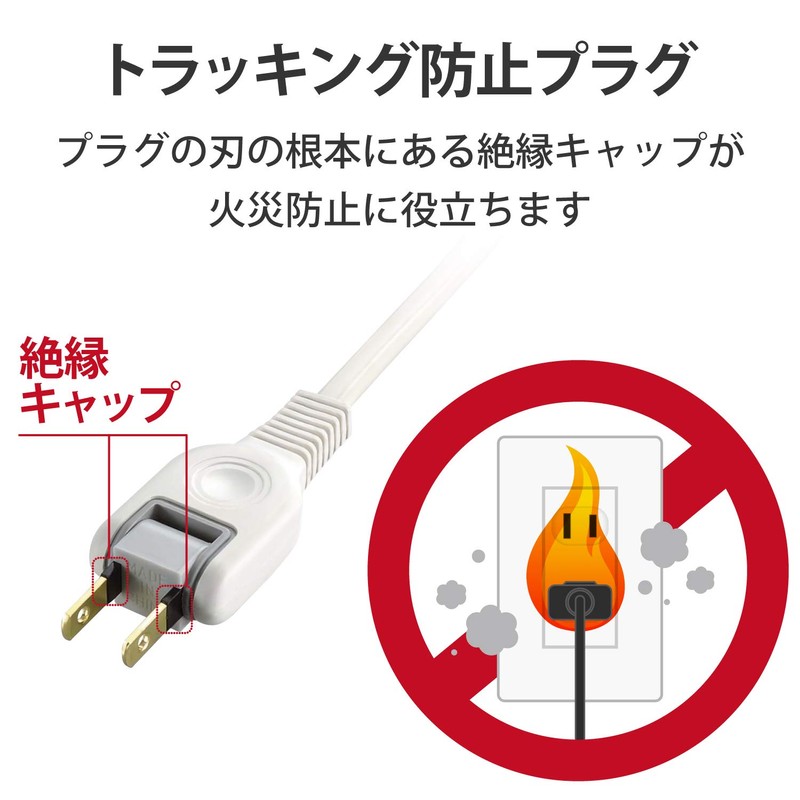 ELECOM Power Tap T-DK2320CBS Desk Mount with Central Switch, 3