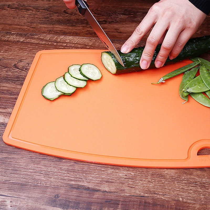 Liflicon Thick Silicone Cutting Board 12.6'' x 9.1'' Juice Grooves