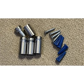 MBS Standoffs 4 Stainless Steel Wall Standoffs - 1" X 1/2"  - Sign, Glass, Acrylic Art Mounts